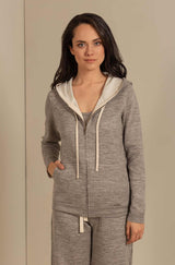 Hoodie Damen ULIVELLA mit 35% Alpaka thunder