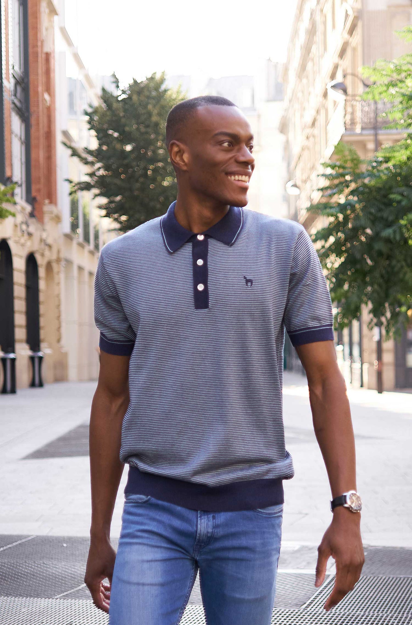 Pima-Baumwolle Poloshirt DIEGO Herren - 10% Royal Alpaka