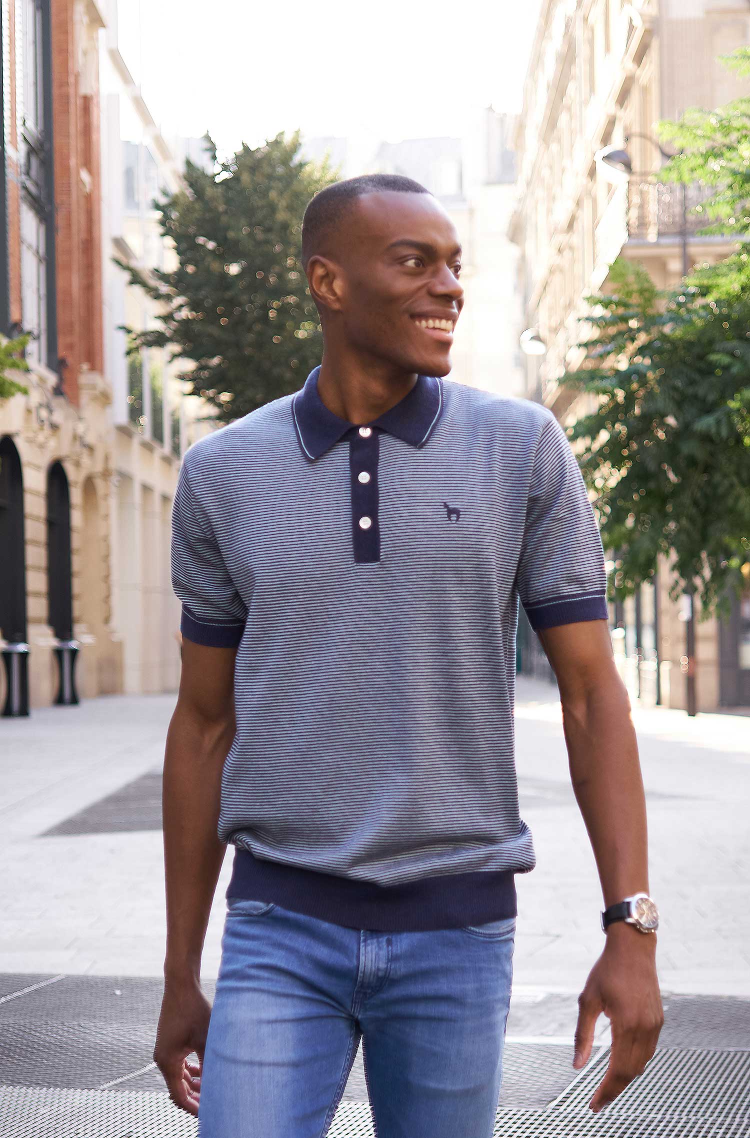 Pima-Baumwolle Poloshirt DIEGO Herren - 10% Royal Alpaka