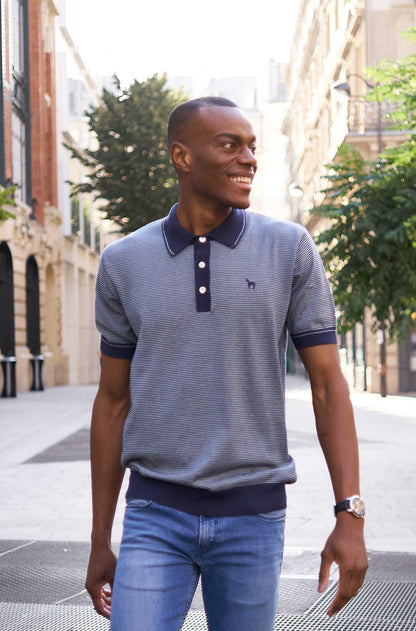 Pima-Baumwolle Poloshirt DIEGO Herren - 10% Royal Alpaka