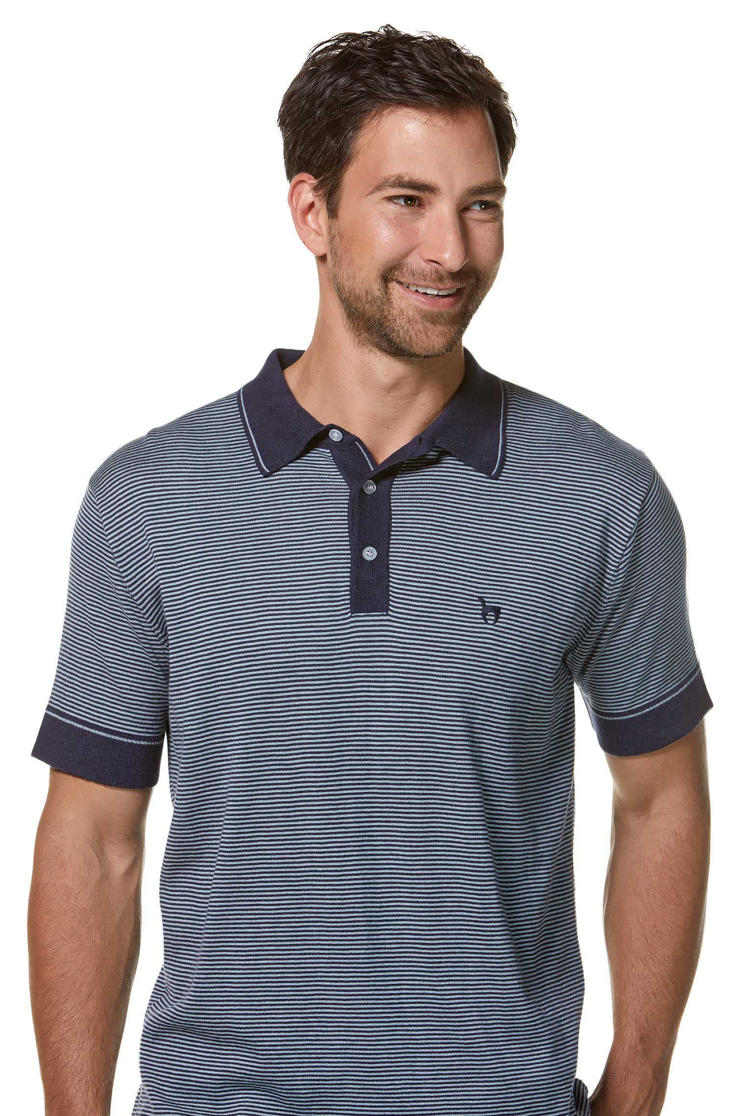Pima-Baumwolle Poloshirt DIEGO Herren - 10% Royal Alpaka