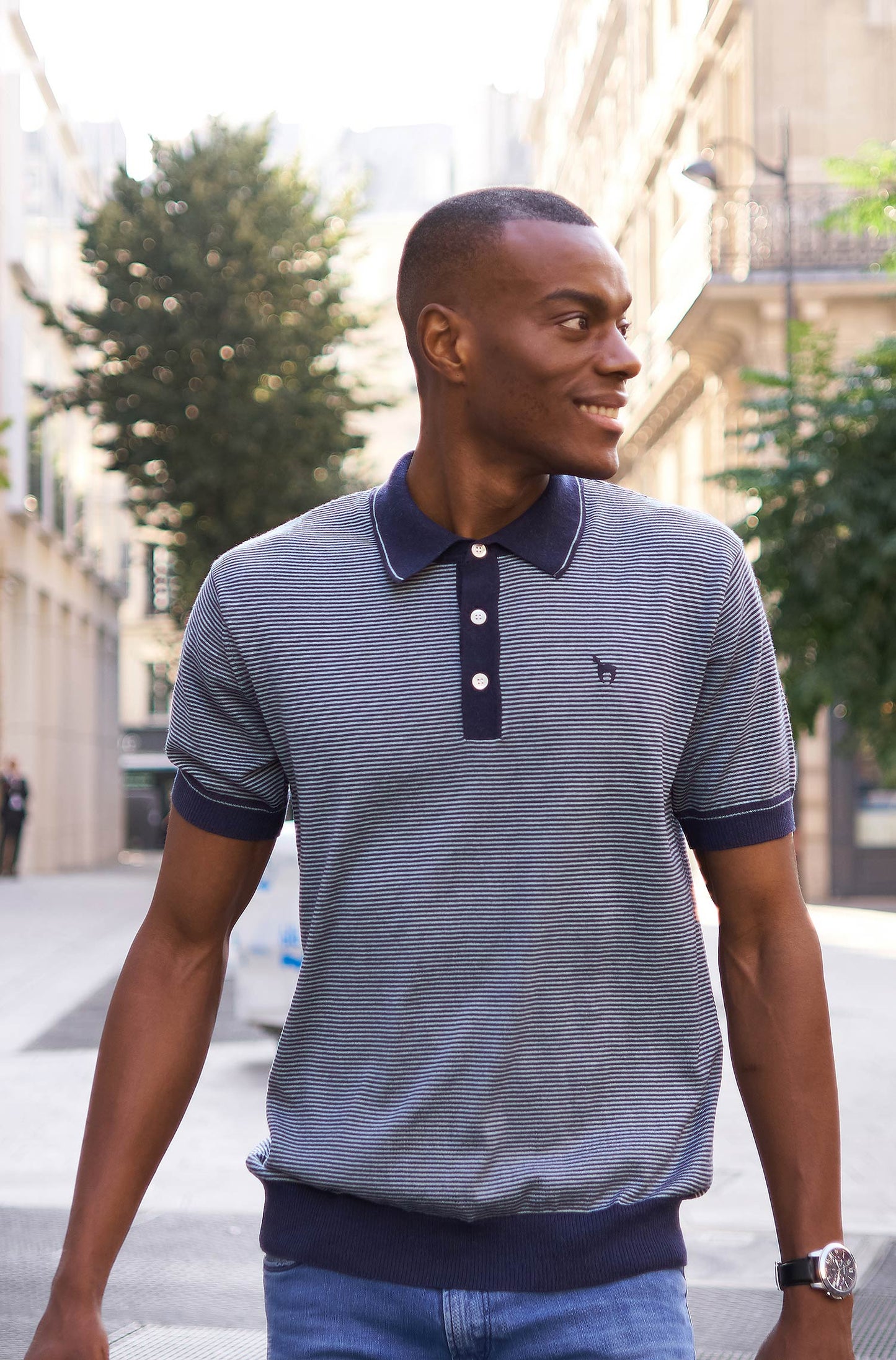 Pima-Baumwolle Poloshirt DIEGO Herren - 10% Royal Alpaka