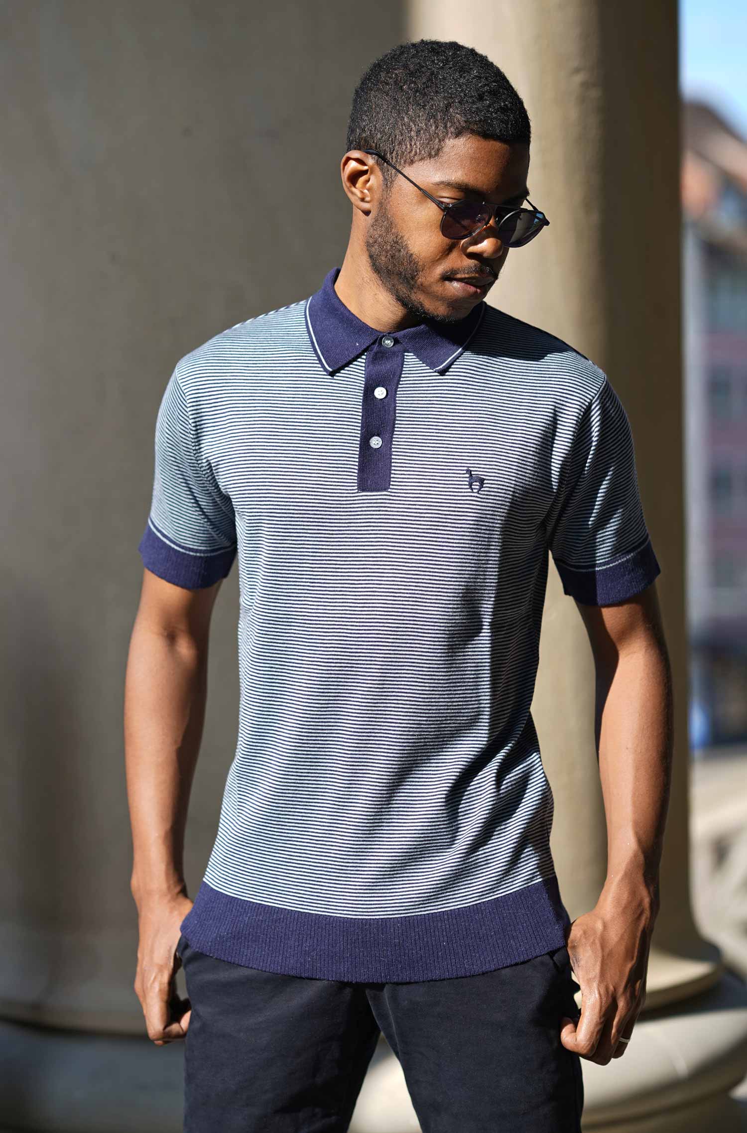 Pima-Baumwolle Poloshirt DIEGO Herren - 10% Royal Alpaka