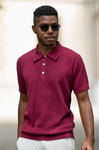 Poloshirt Herren SIMRON aus 90% Bio Pima Baumwolle und 10% Royal Alpaka merlot red