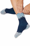 WANDERSOCKEN Premium - 70% Alpaka blau grau