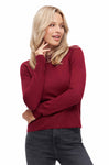 Damen Pullover ADORA - 70% Bio Baumwolle und 30% Alpaka sienna rot