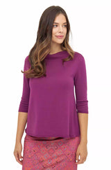 Pullover VEGA aus Alpaka-Tencel-Wolle Mix violett berry