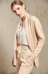 Strickjacke RAMBLAS 35% Alpaka und 18% Seide beige